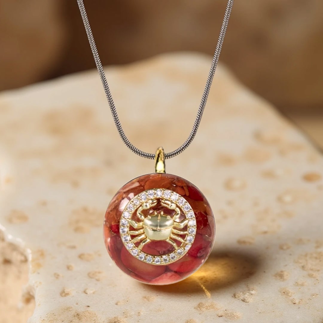 Naszyjnik „Astrologiczna Harmonia” z orgonitem i znakami zodiaku