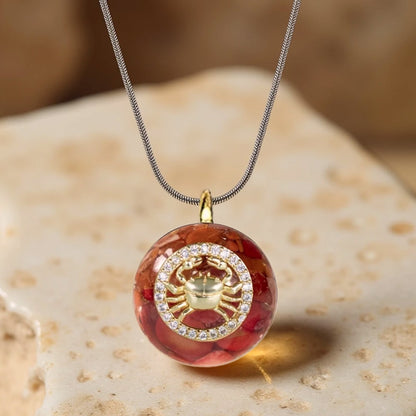Naszyjnik „Astrologiczna Harmonia” z orgonitem i znakami zodiaku