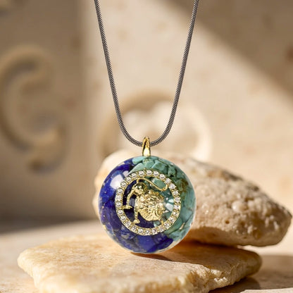 Naszyjnik „Astrologiczna Harmonia” z orgonitem i znakami zodiaku