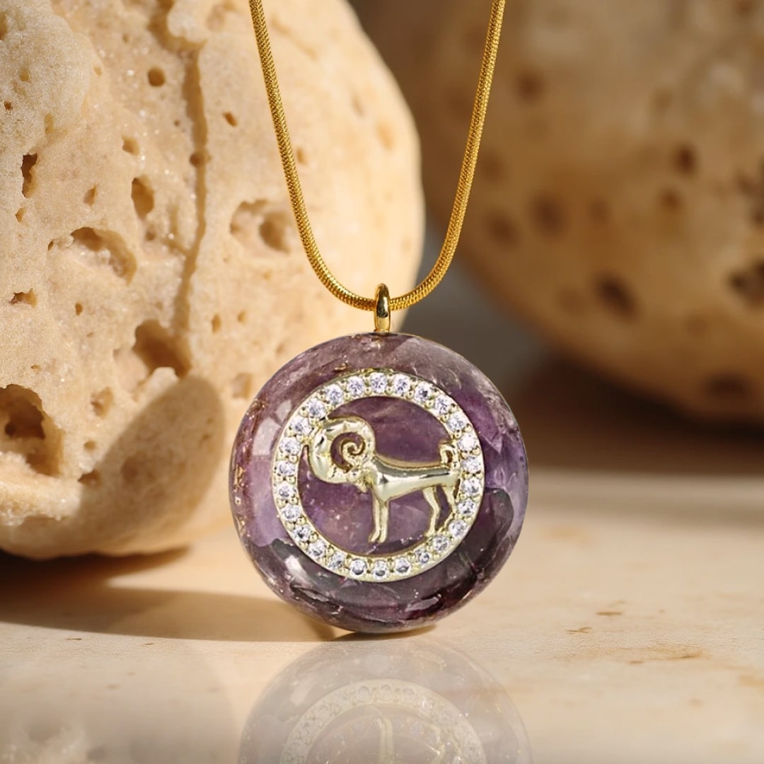 Naszyjnik „Astrologiczna Harmonia” z orgonitem i znakami zodiaku