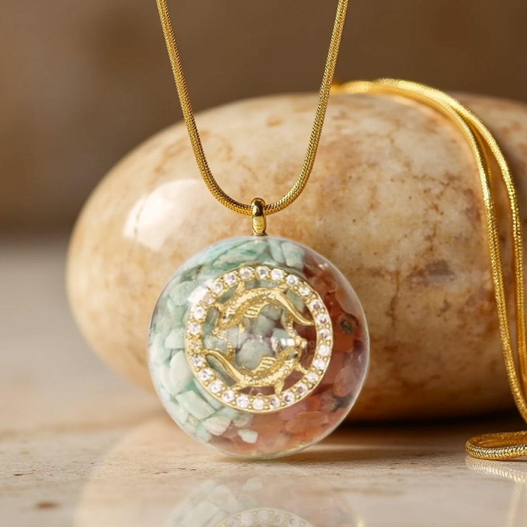 Naszyjnik „Astrologiczna Harmonia” z orgonitem i znakami zodiaku