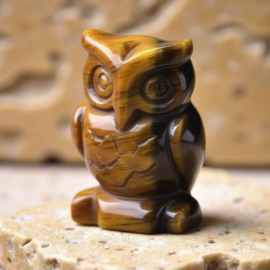 Totem Zwierzęcy Sowa z Naturalnego Kamienia