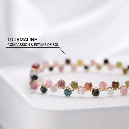 Elegancka Bransoletka z Wielokolorowej Turmaliny