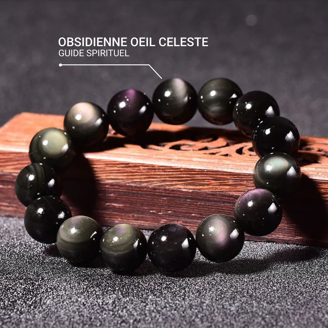 Bransoletka "Przewodnictwo" z Obsidianu Oczka Niebieskiego