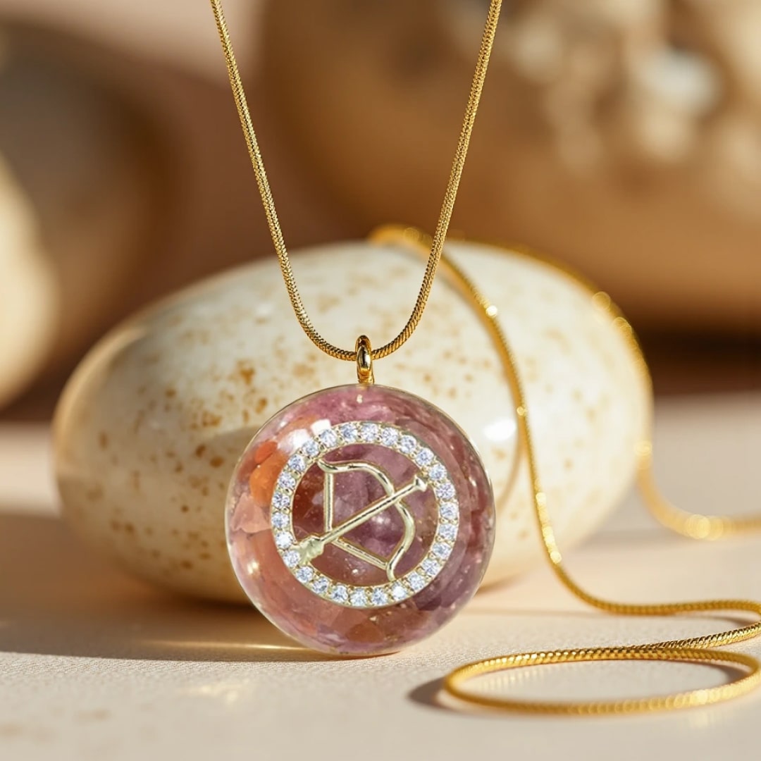 Naszyjnik „Astrologiczna Harmonia” z orgonitem i znakami zodiaku