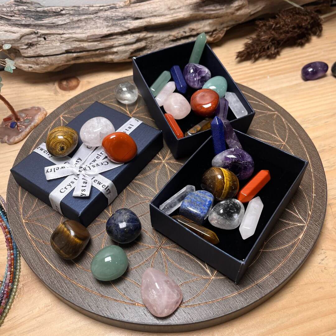 Zestaw Reiki - 7 Naturalnych Kamieni i 7 Podwójnych Punktów Energii