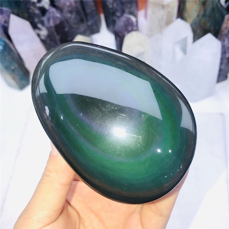 Obsidianowy Galet Oeil Céleste - Luksusowy Amulet Ochronny