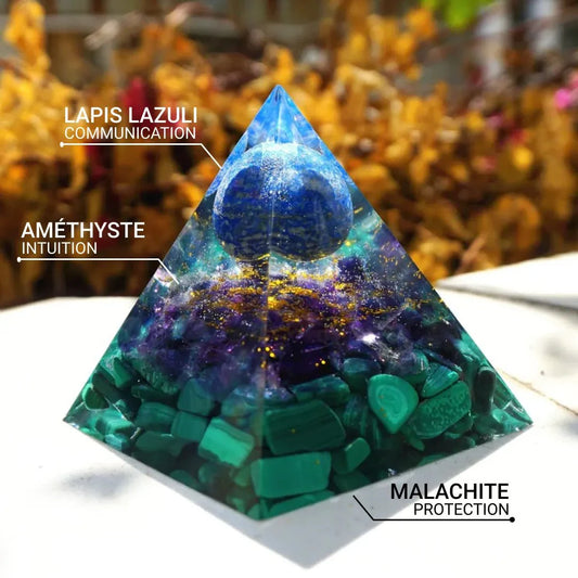 Ekskluzywny Orgonit "Kâli" z Lapis Lazuli, Ametystem i Malachitem
