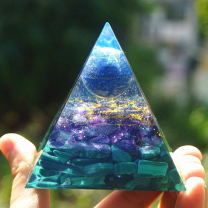 Ekskluzywny Orgonit "Kâli" z Lapis Lazuli, Ametystem i Malachitem
