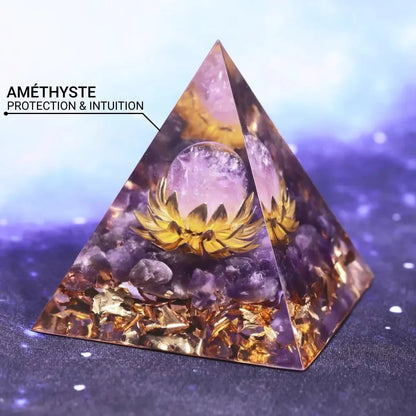 Orgonit "Boski Lotos" z Ametystem