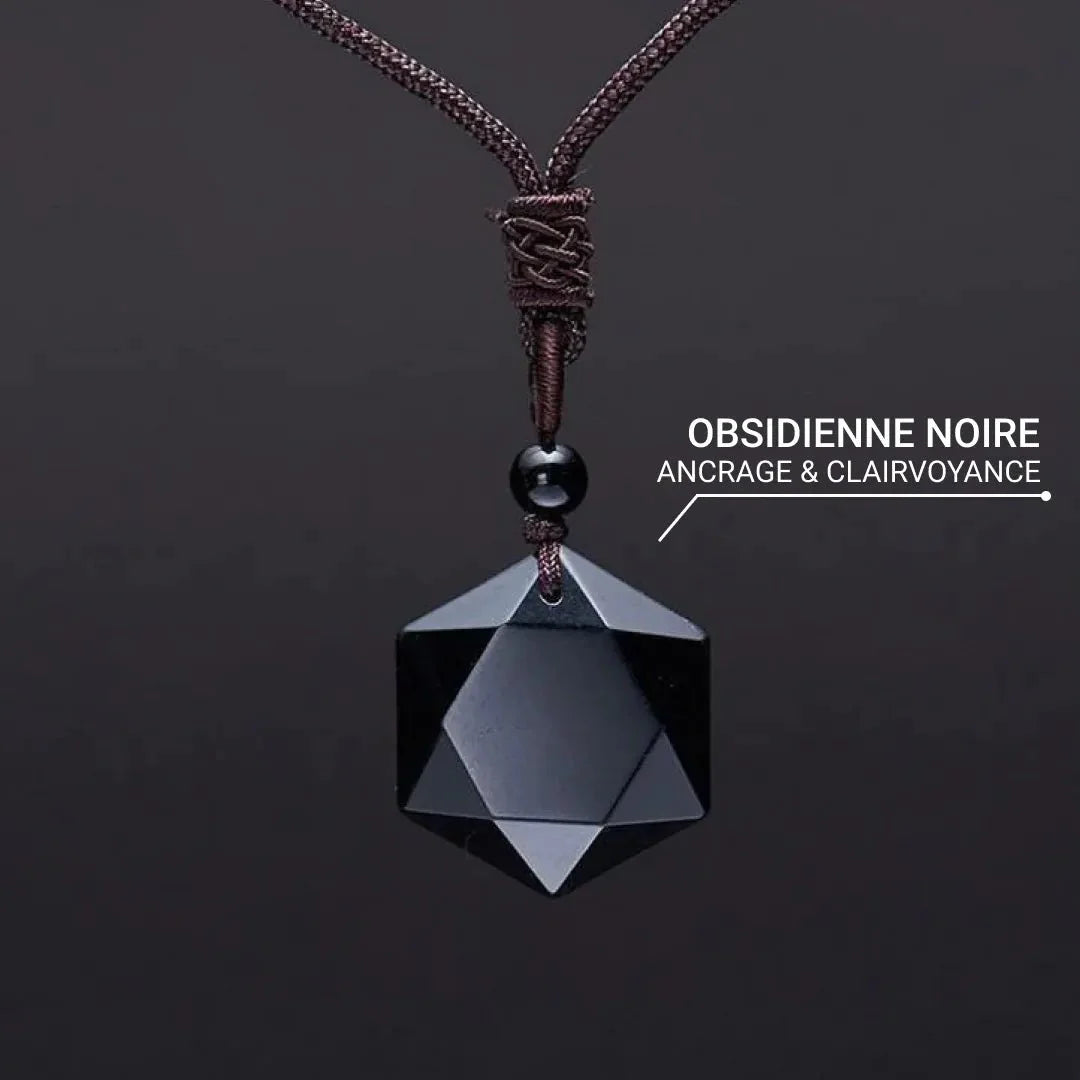 Wisiorek "Gwiazda" z Czarnego Obsidianu